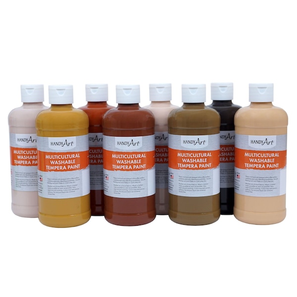 Washable Tempera, Pint, Multicultural Set, 8 Colors